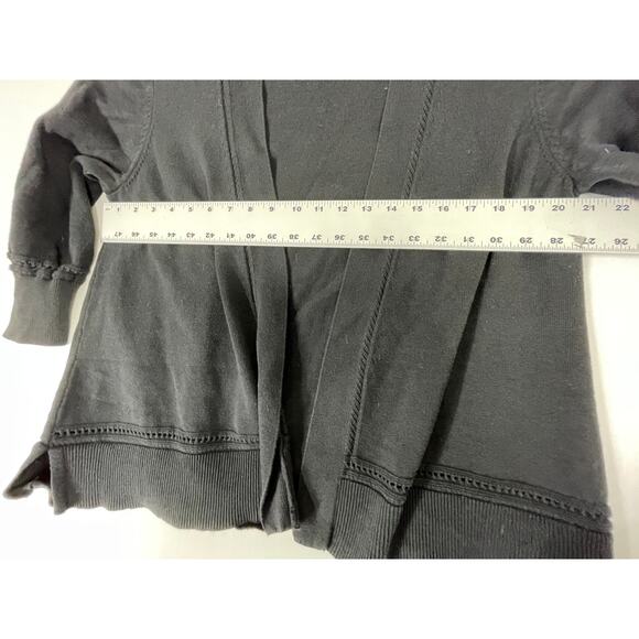 Terra Sky Women Cardigan Jacket Plus 1X Black Cotton Blend Long Sleeve Casual - Picture 7 of 7